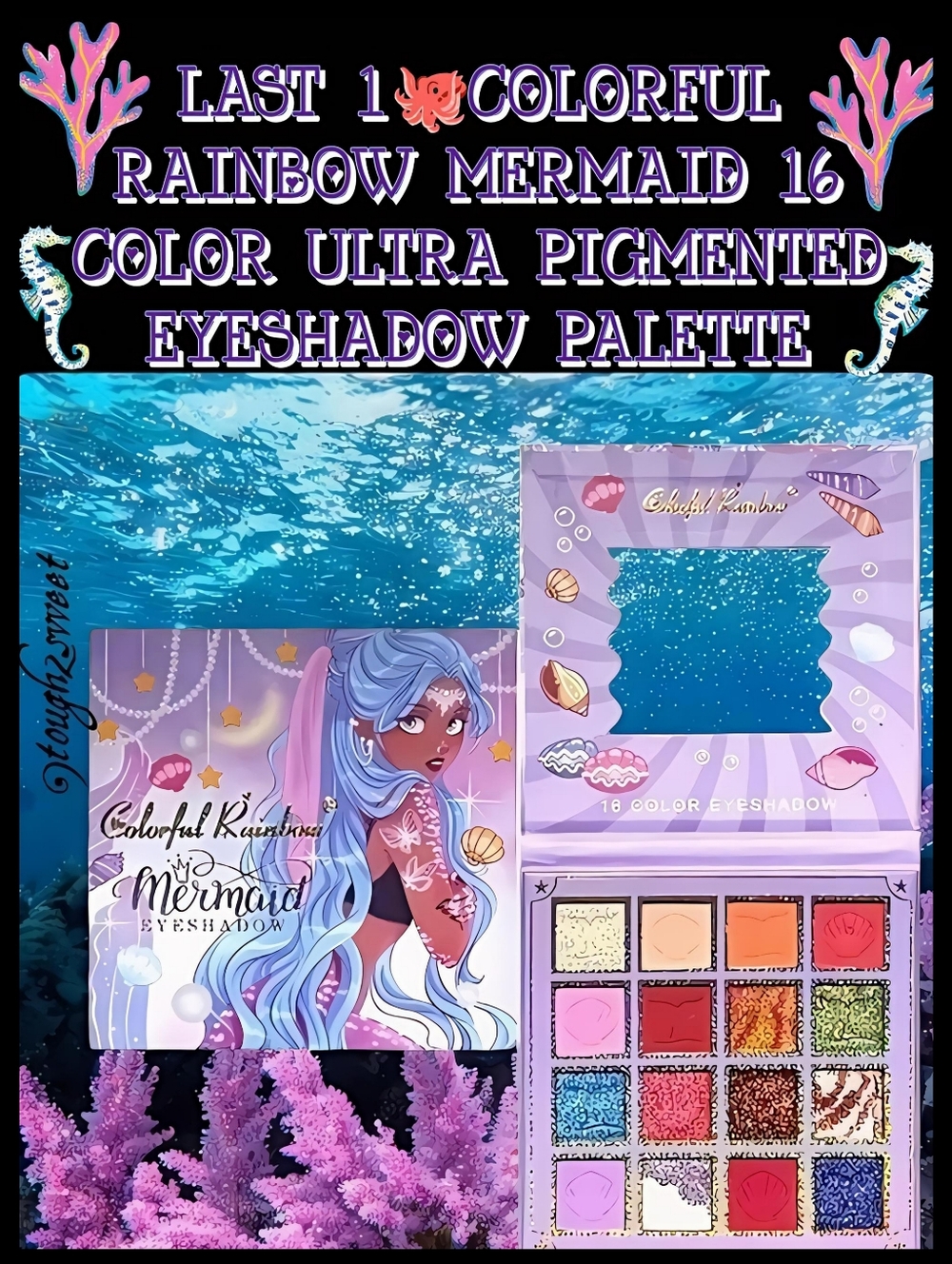 🆕️LAST 1🐙COLORFUL RAINBOW MERMAID 16 COLOR ULTRA PIGMENTED EYESHADOW PALETTE